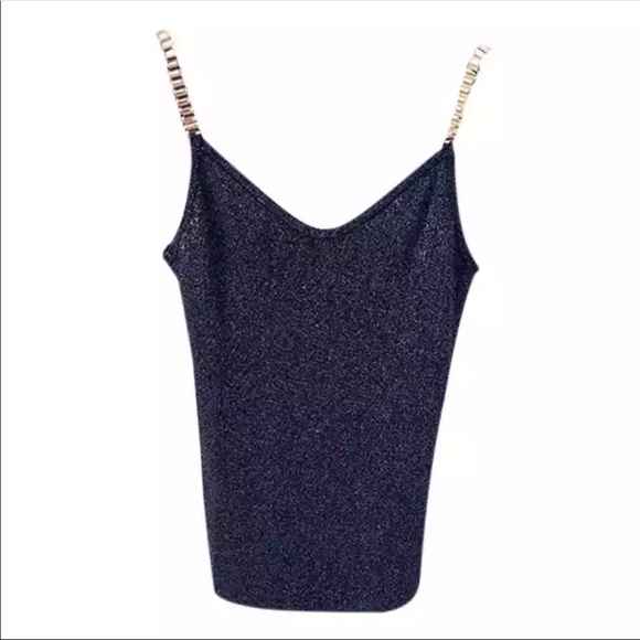 Chain Link Metallic Tank Top - Picture 3 of 6
